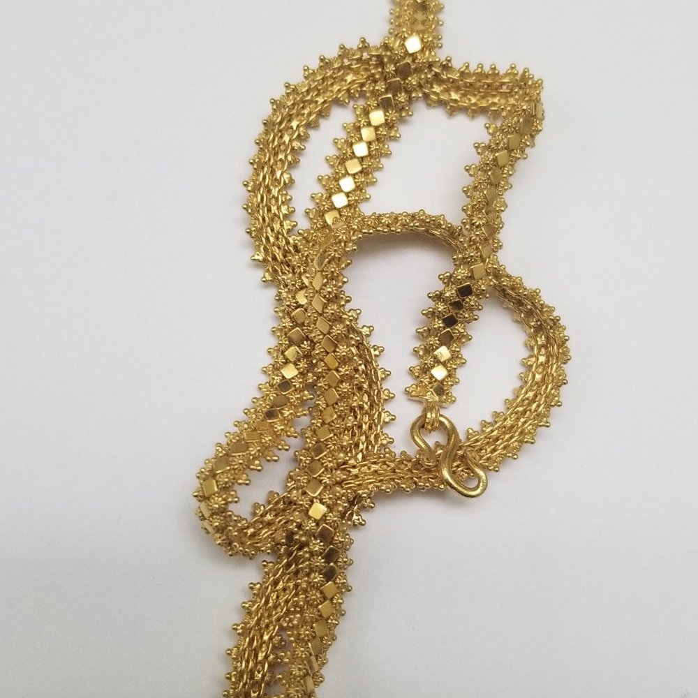 High End Jewelry!!  Unique !23k Solid Gold Fancy Necklace 17", 30.4gr